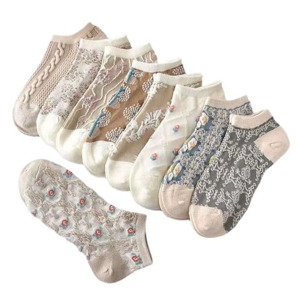 Vintage Style Multicolor 9 pairs Socks Set